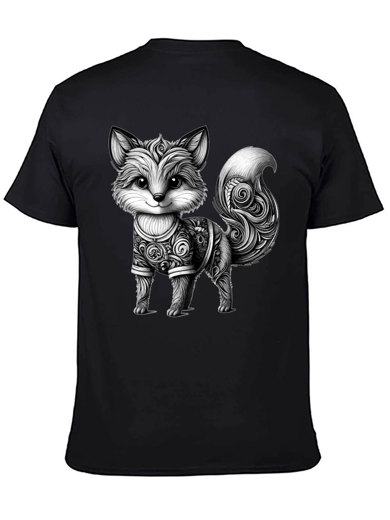 Cute Fox Graphic Tee - Stylish Black Shirt