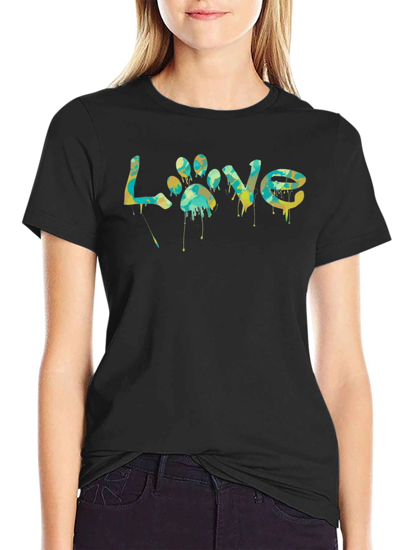 Love Paw Print Graphic T-Shirt - Unisex