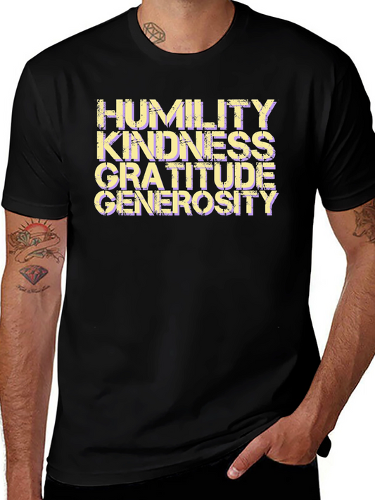 Humility Kindness Gratitude Generosity Black T-Shirt