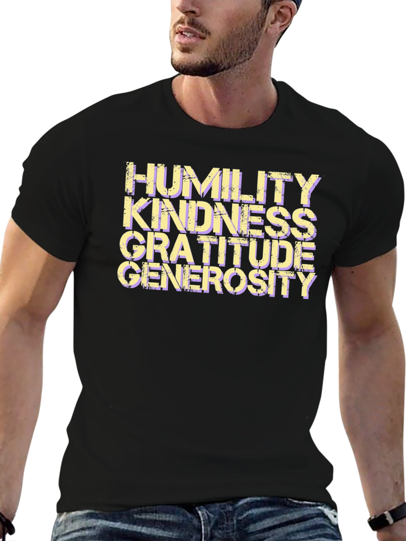 Humility Kindness Gratitude Generosity Black T-Shirt