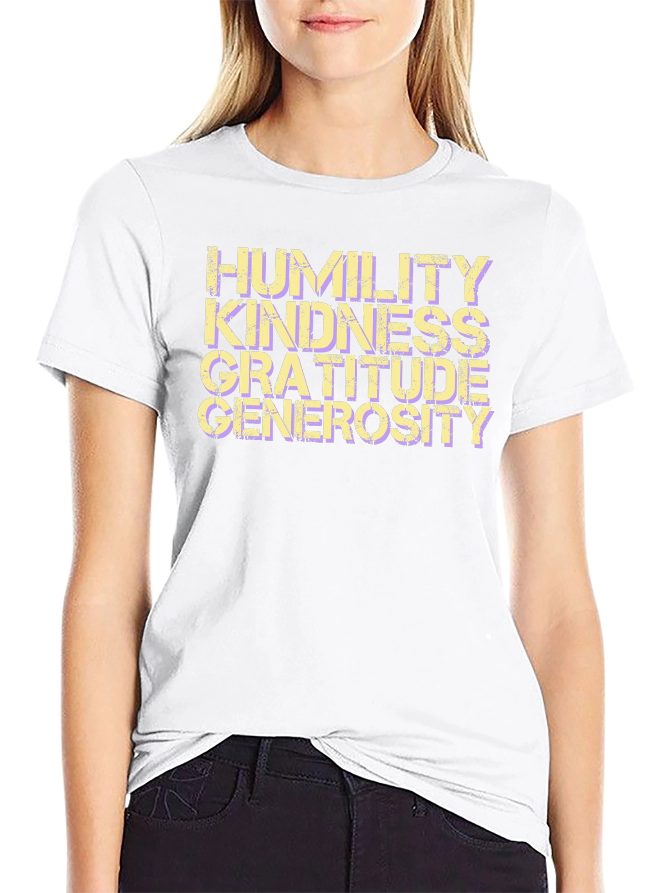 Humility Kindness Gratitude Generosity Black T-Shirt
