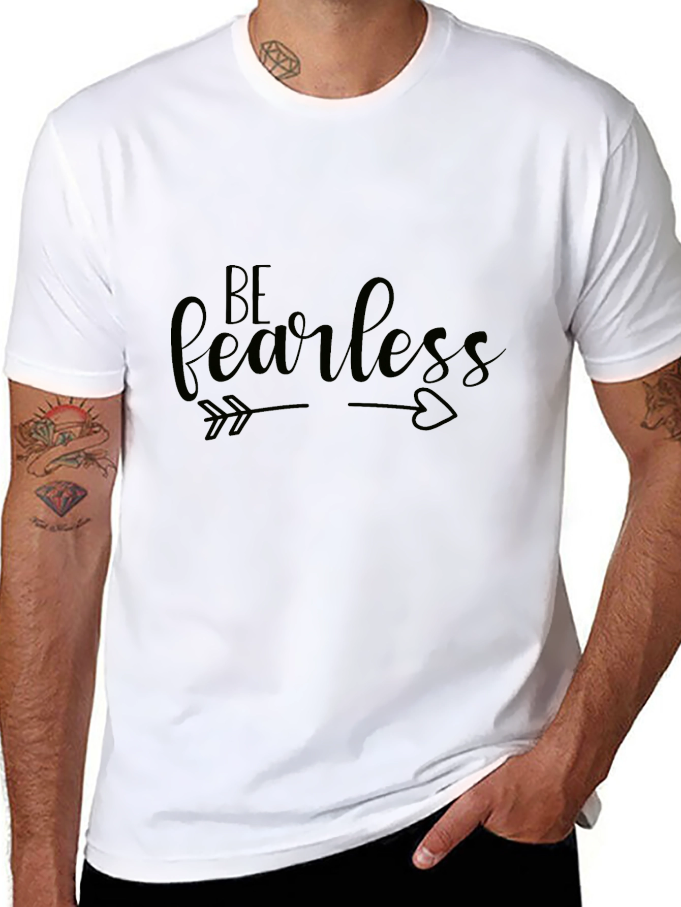 Be Fearless Black Graphic Tee Shirt