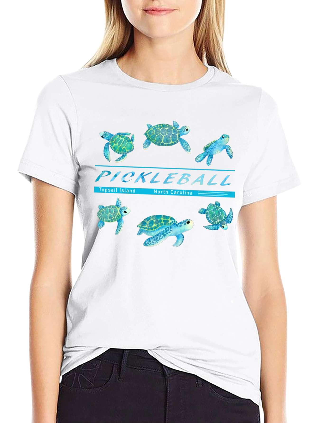 Pickleball Topsail Island Turtle Graphic Tee