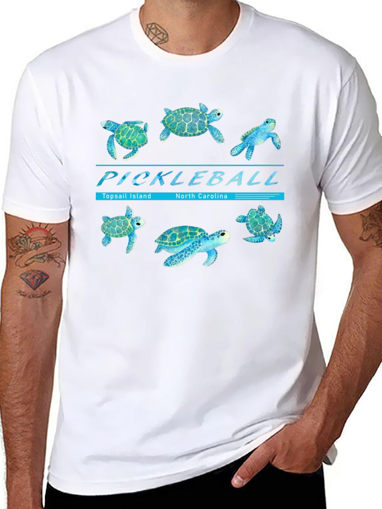 Pickleball Topsail Island Turtle Graphic Tee