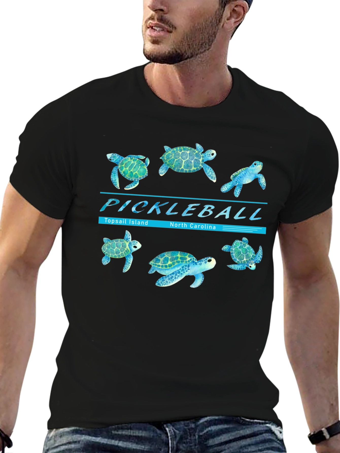 Pickleball Topsail Island Turtle Graphic Tee