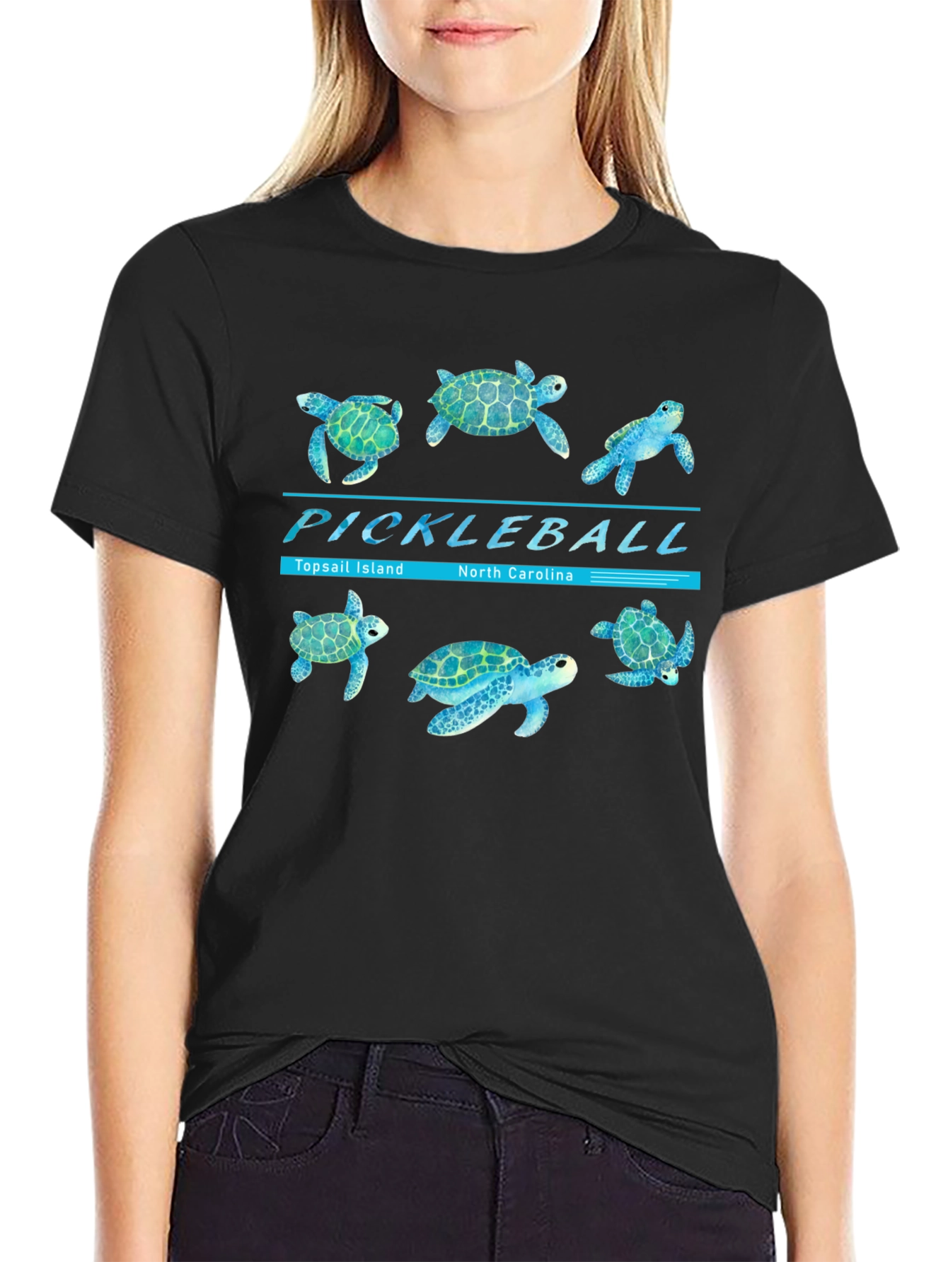 Pickleball Topsail Island Turtle Graphic Tee