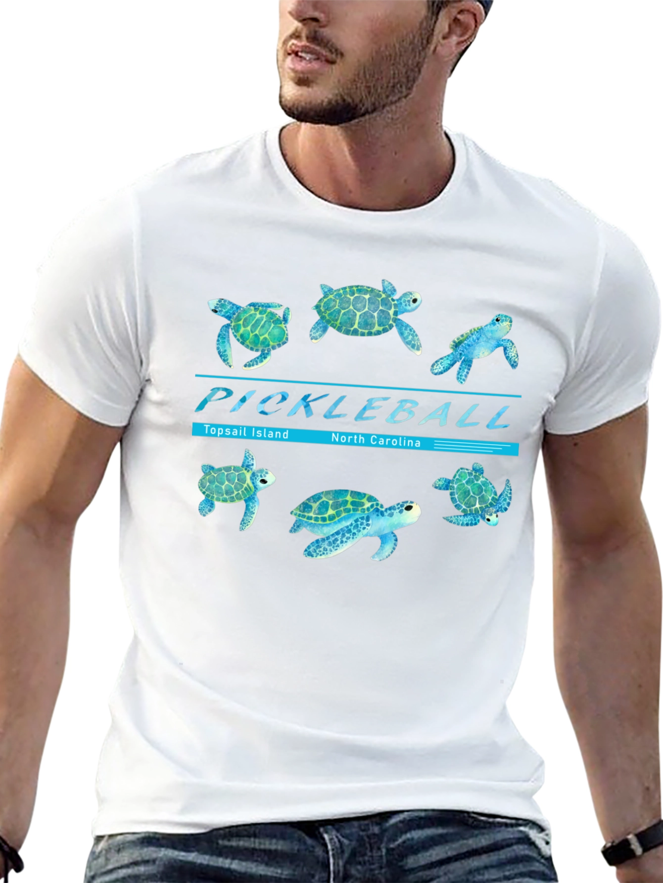 Pickleball Topsail Island Turtle Graphic Tee