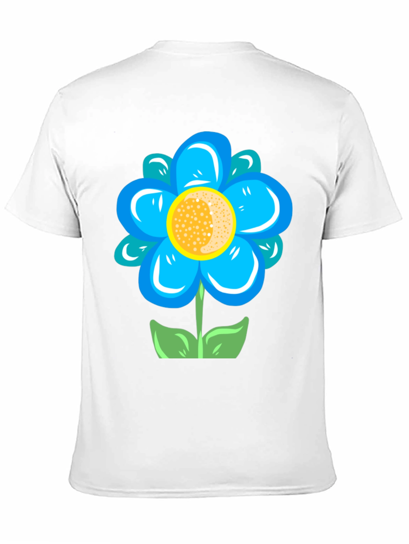 Blue Flower Graphic Tee - Stylish Casual Comfort