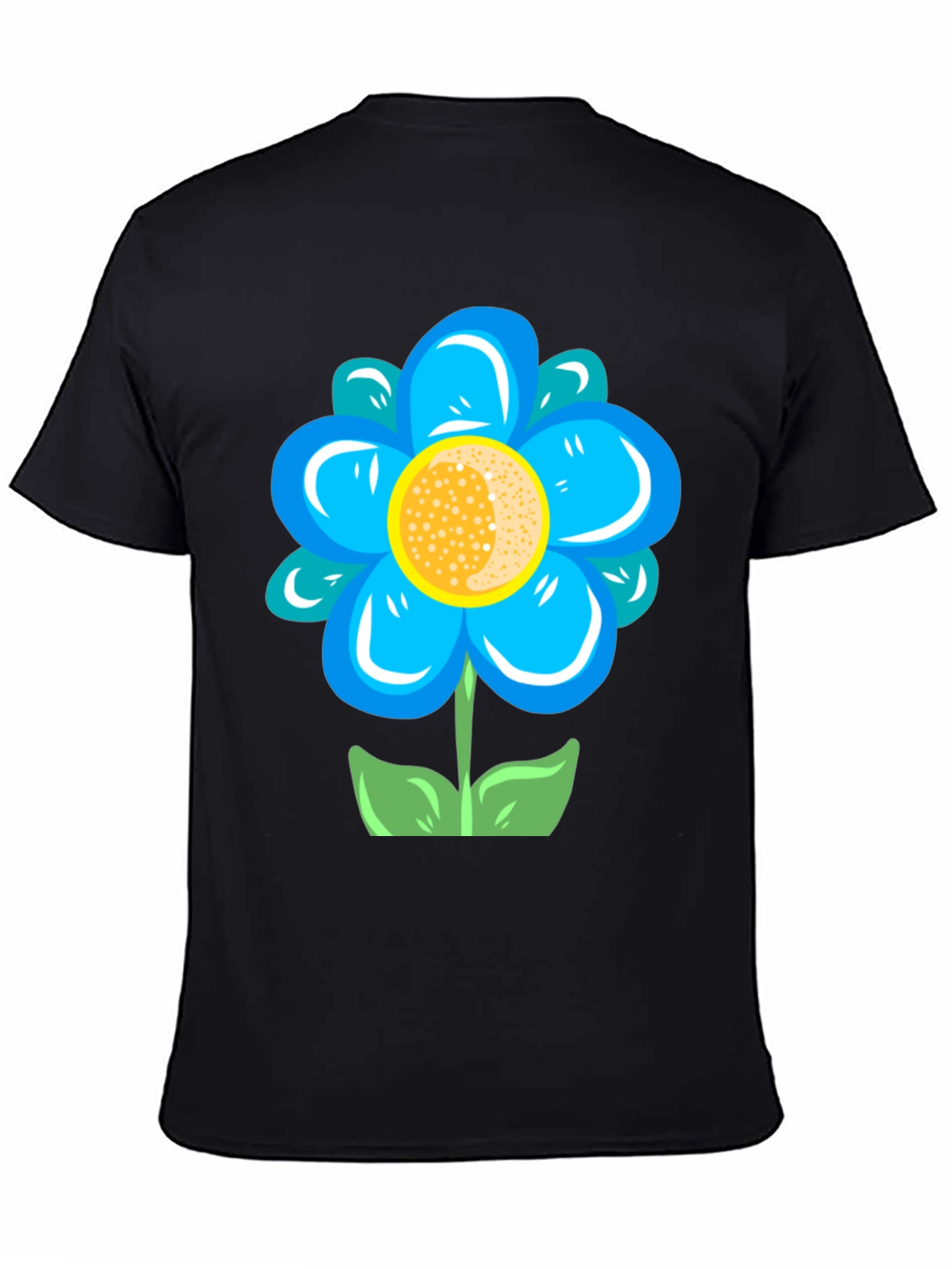 Blue Flower Graphic Tee - Stylish Casual Comfort