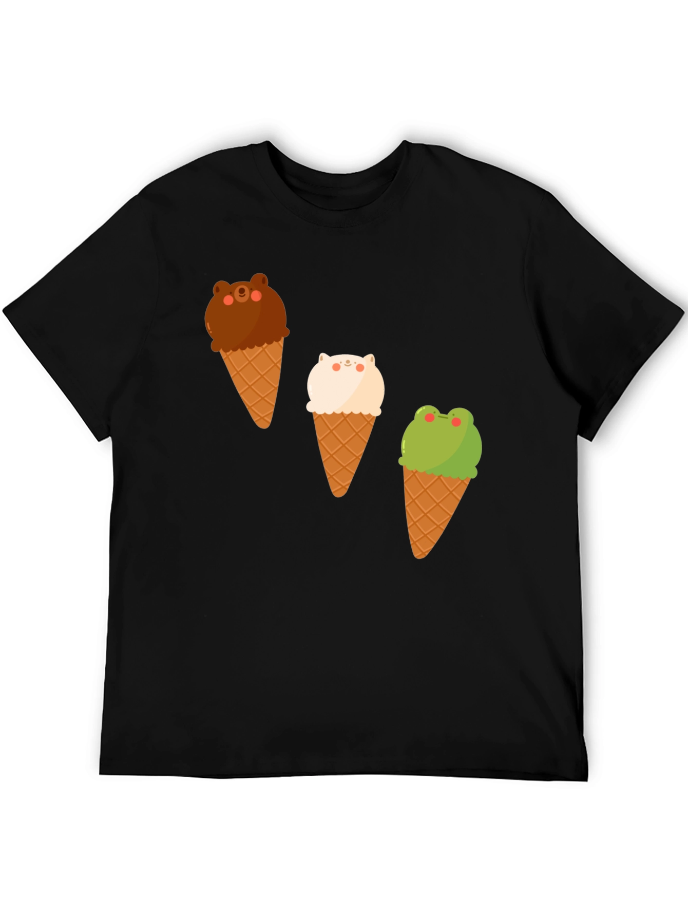 Cute Cartoon Animal Ice Cream T-Shirt