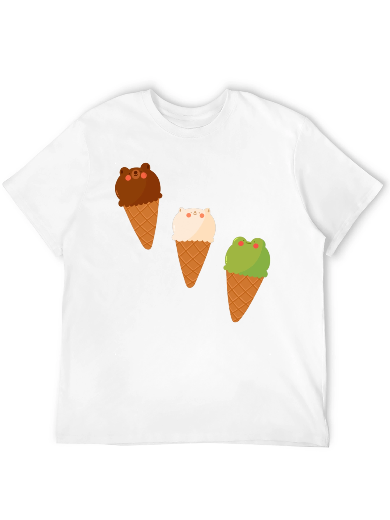 Cute Cartoon Animal Ice Cream T-Shirt