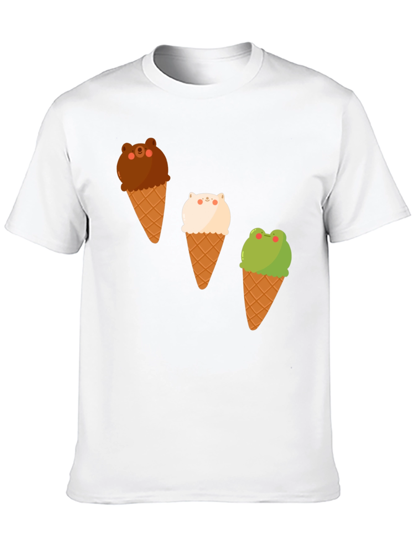 Cute Cartoon Animal Ice Cream T-Shirt