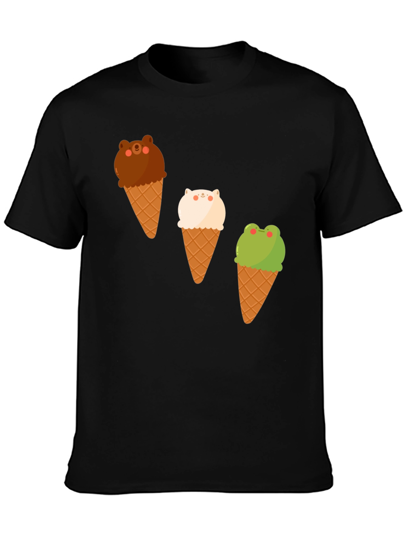 Cute Cartoon Animal Ice Cream T-Shirt