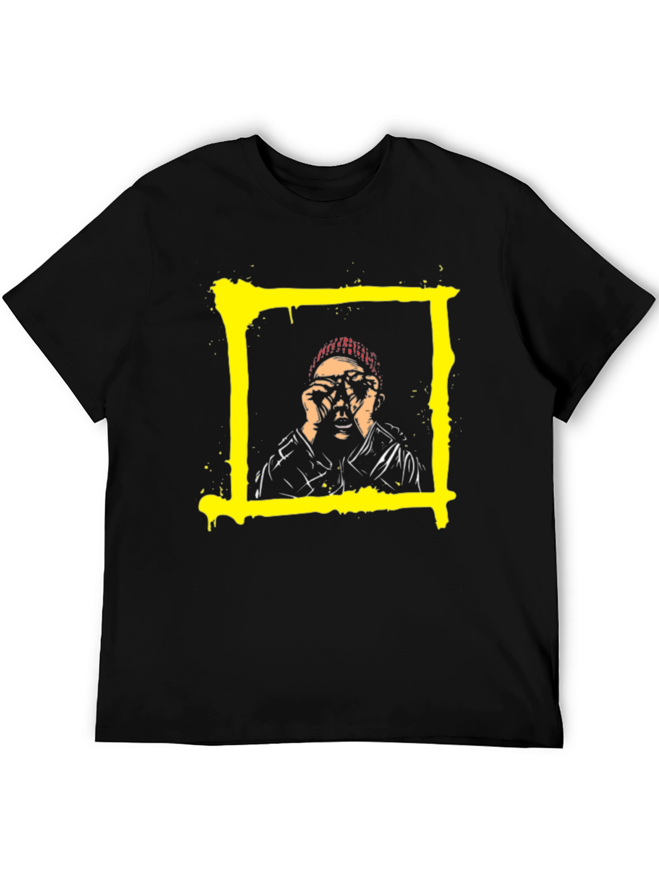 Edgy Graphic Tee - Yellow Square Design