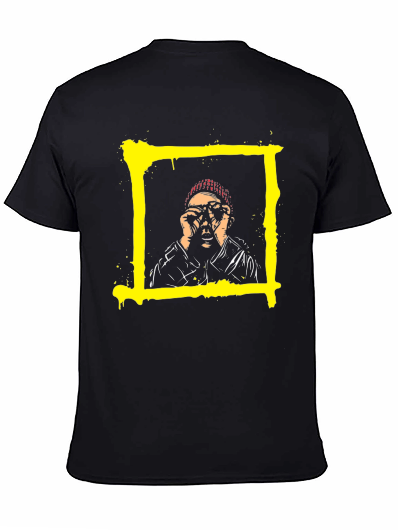 Edgy Graphic Tee - Yellow Square Design
