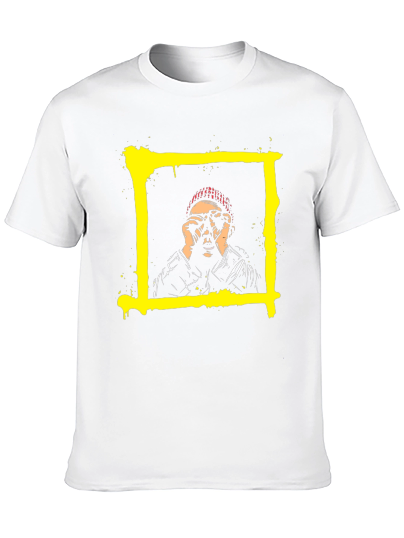 Edgy Graphic Tee - Yellow Square Design