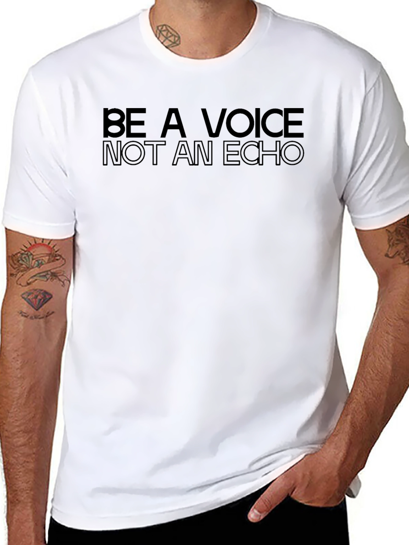 Be A Voice Not An Echo Black Tee