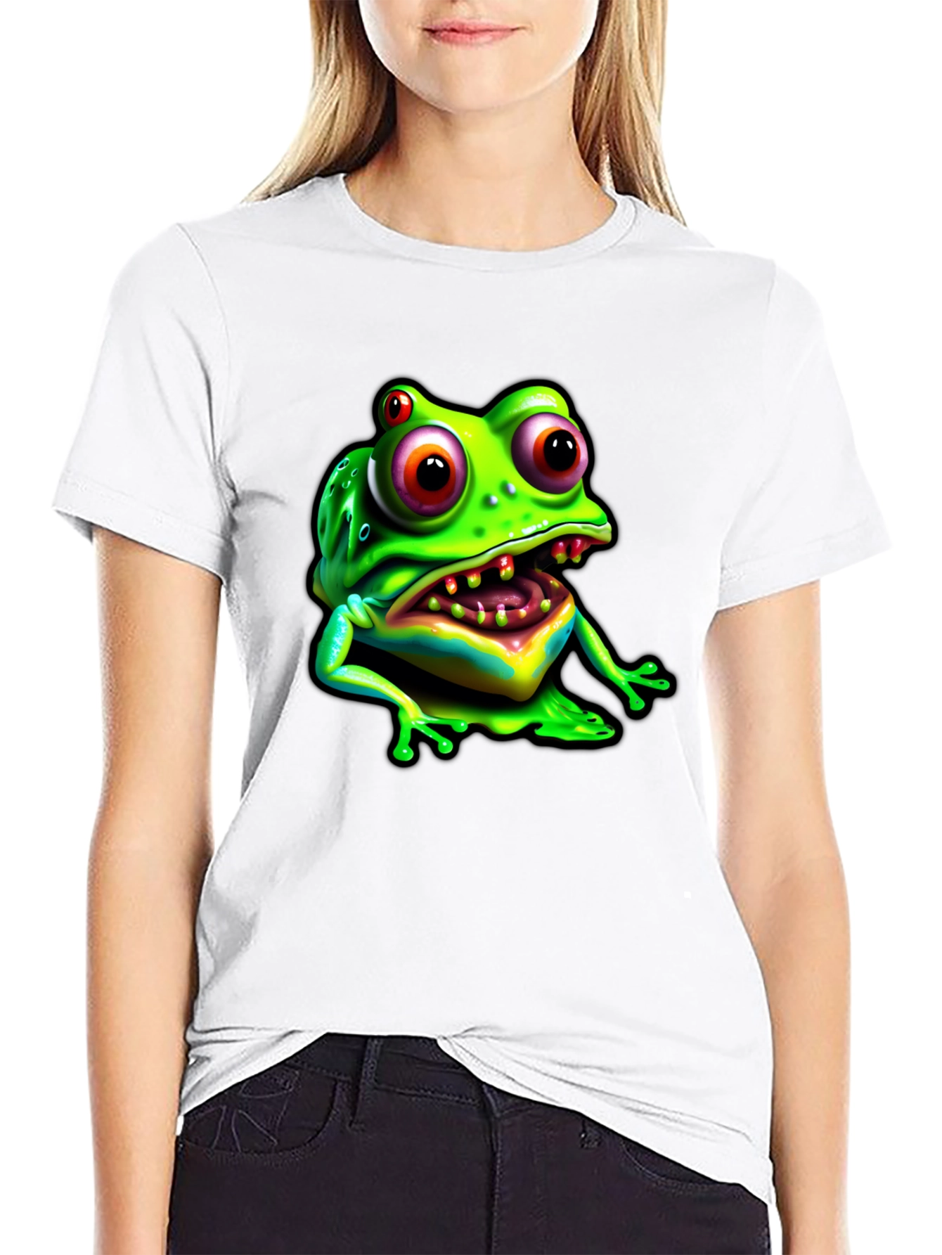 Frog Graphic Tee - Black Cotton Comfort