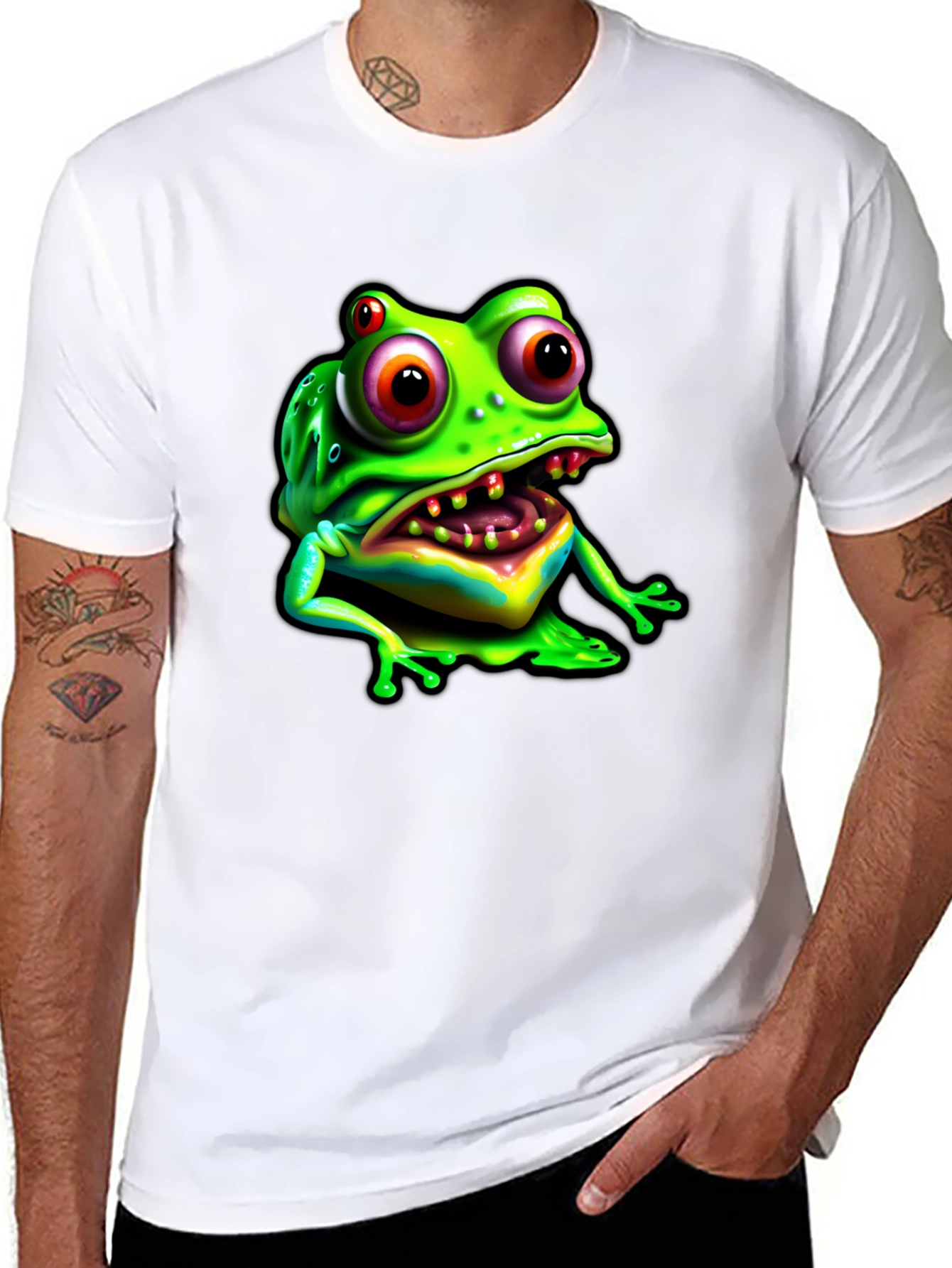 Frog Graphic Tee - Black Cotton Comfort