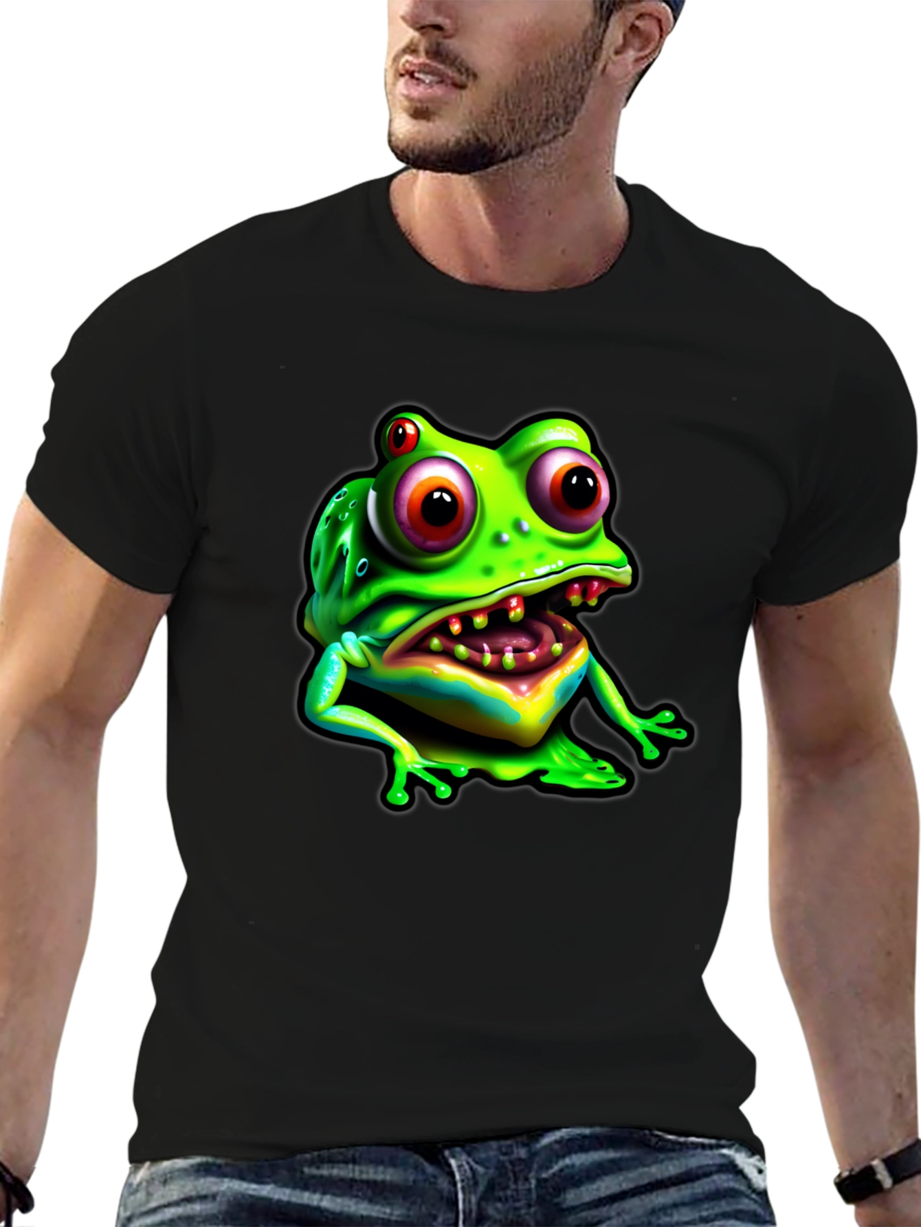 Frog Graphic Tee - Black Cotton Comfort