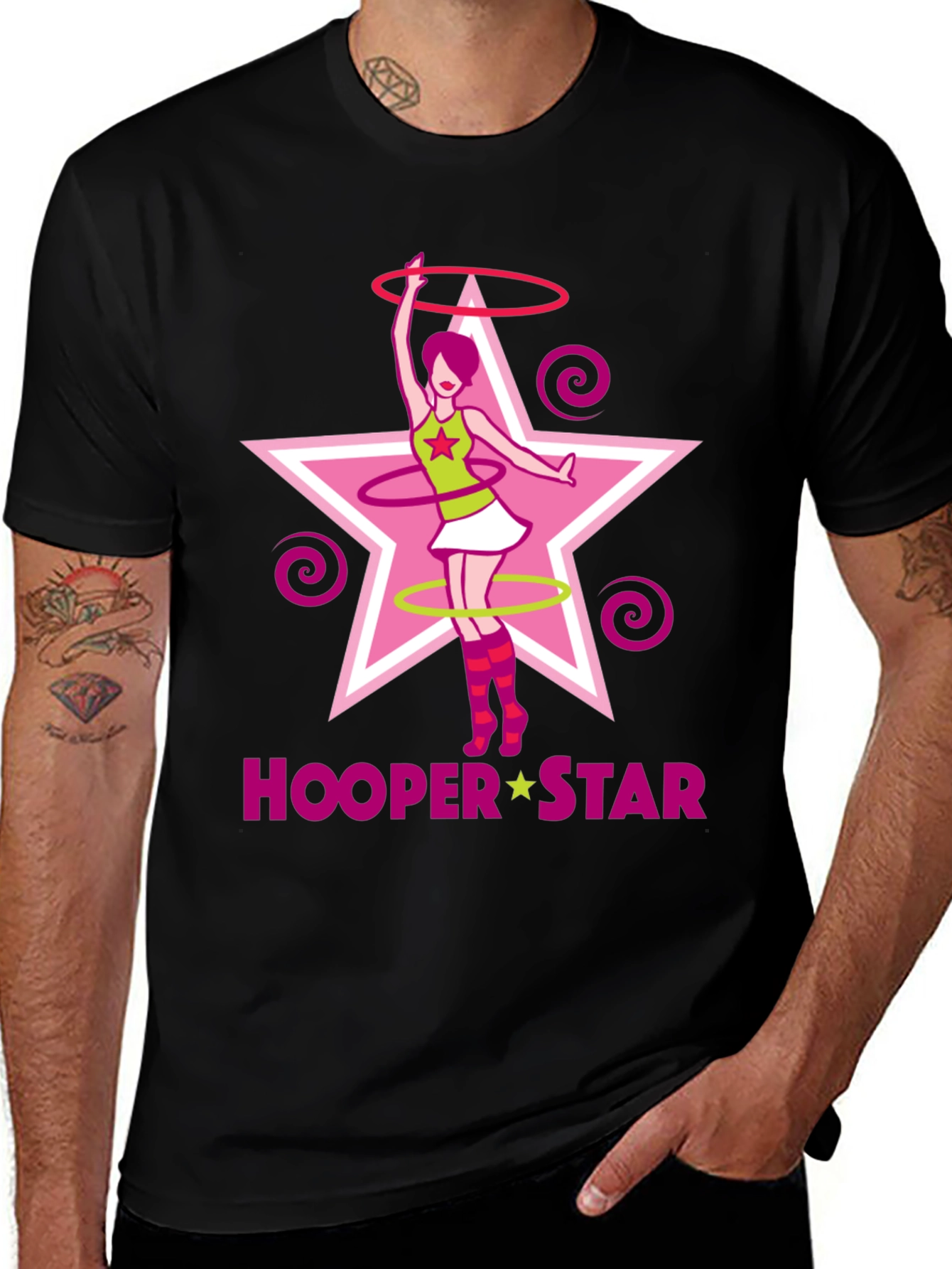 Hooper Star Graphic T-Shirt - Black Cotton Tee