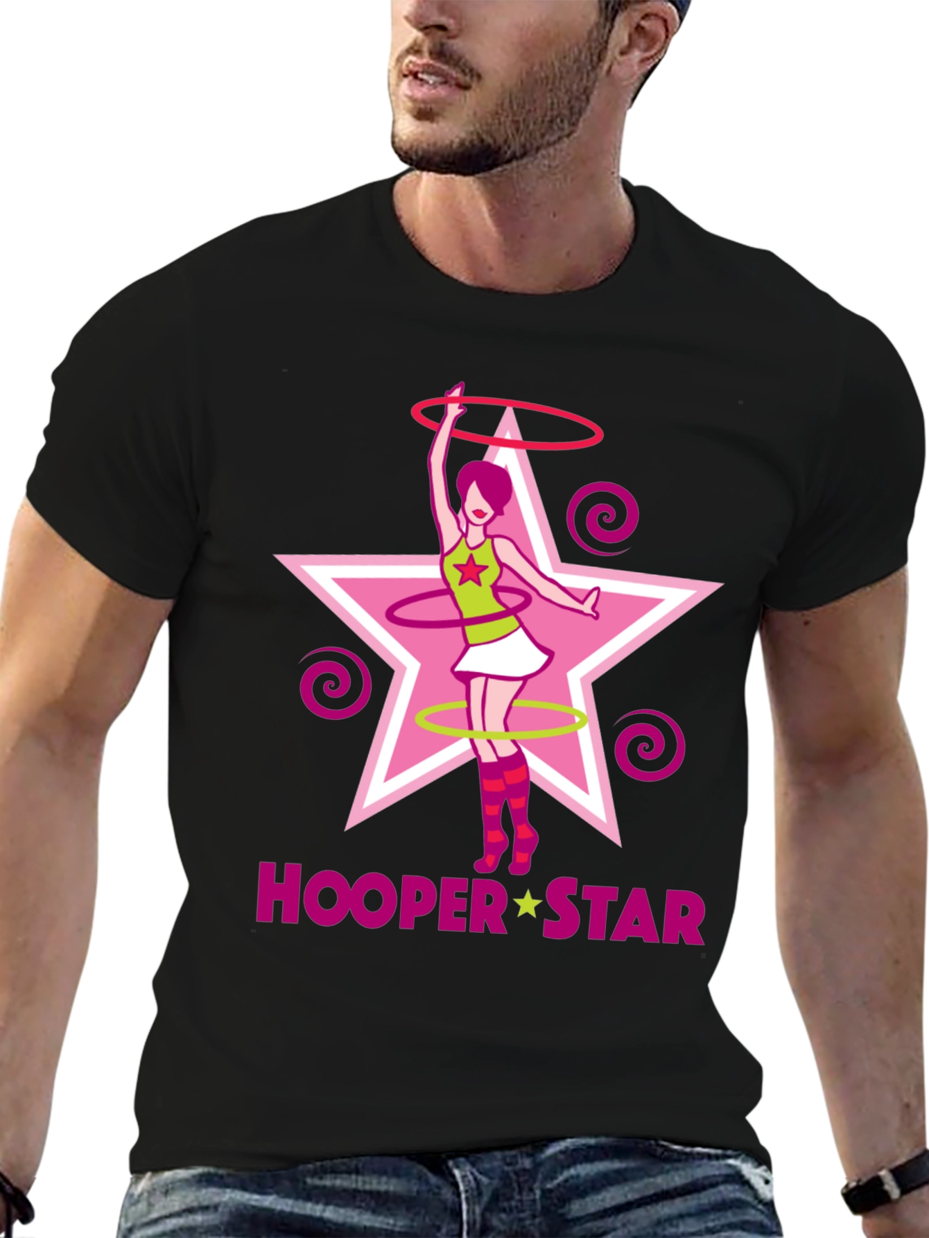 Hooper Star Graphic T-Shirt - Black Cotton Tee
