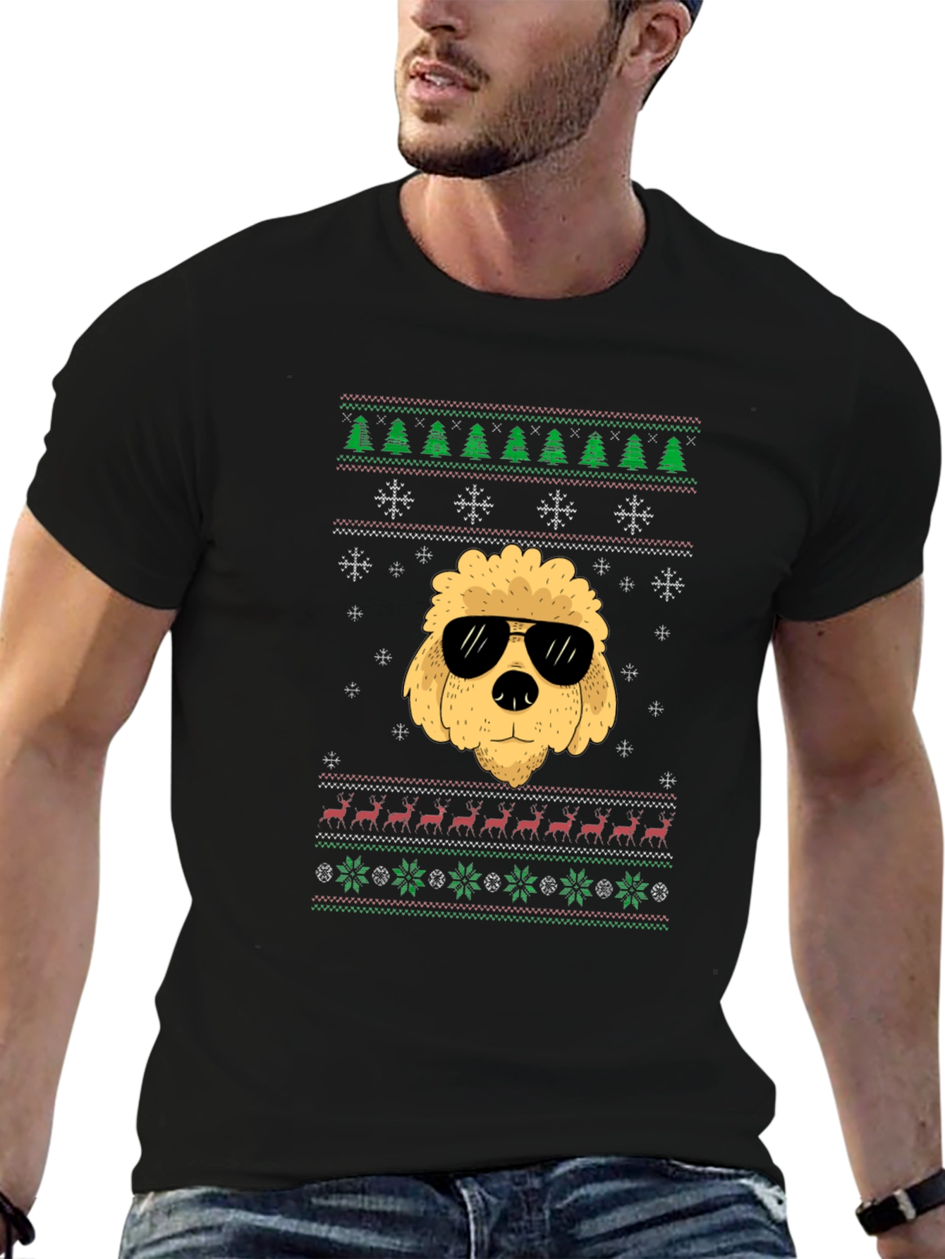 Funny Dog Ugly Christmas Sweater T-Shirt