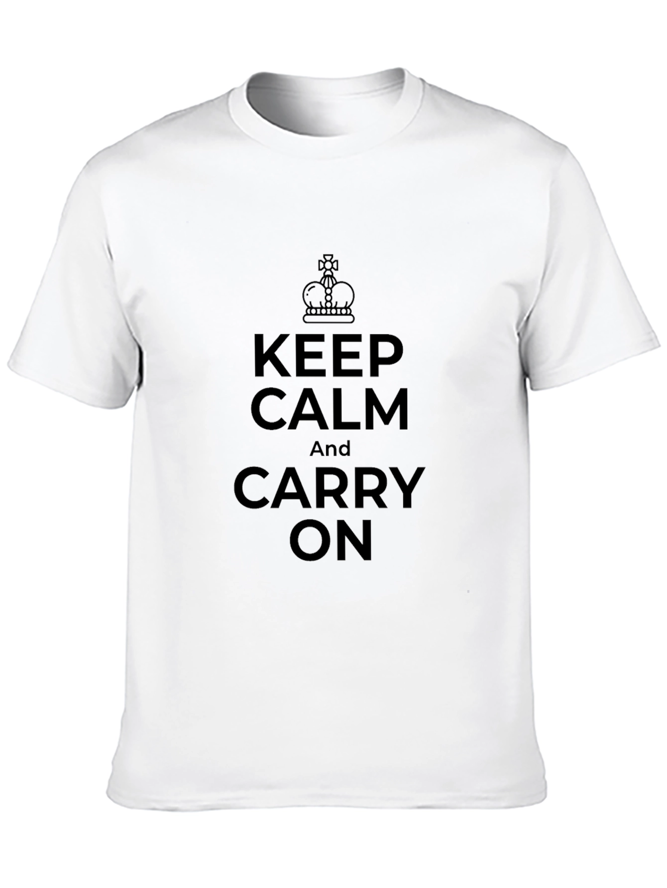 Keep Calm And Carry On Black T-Shirt