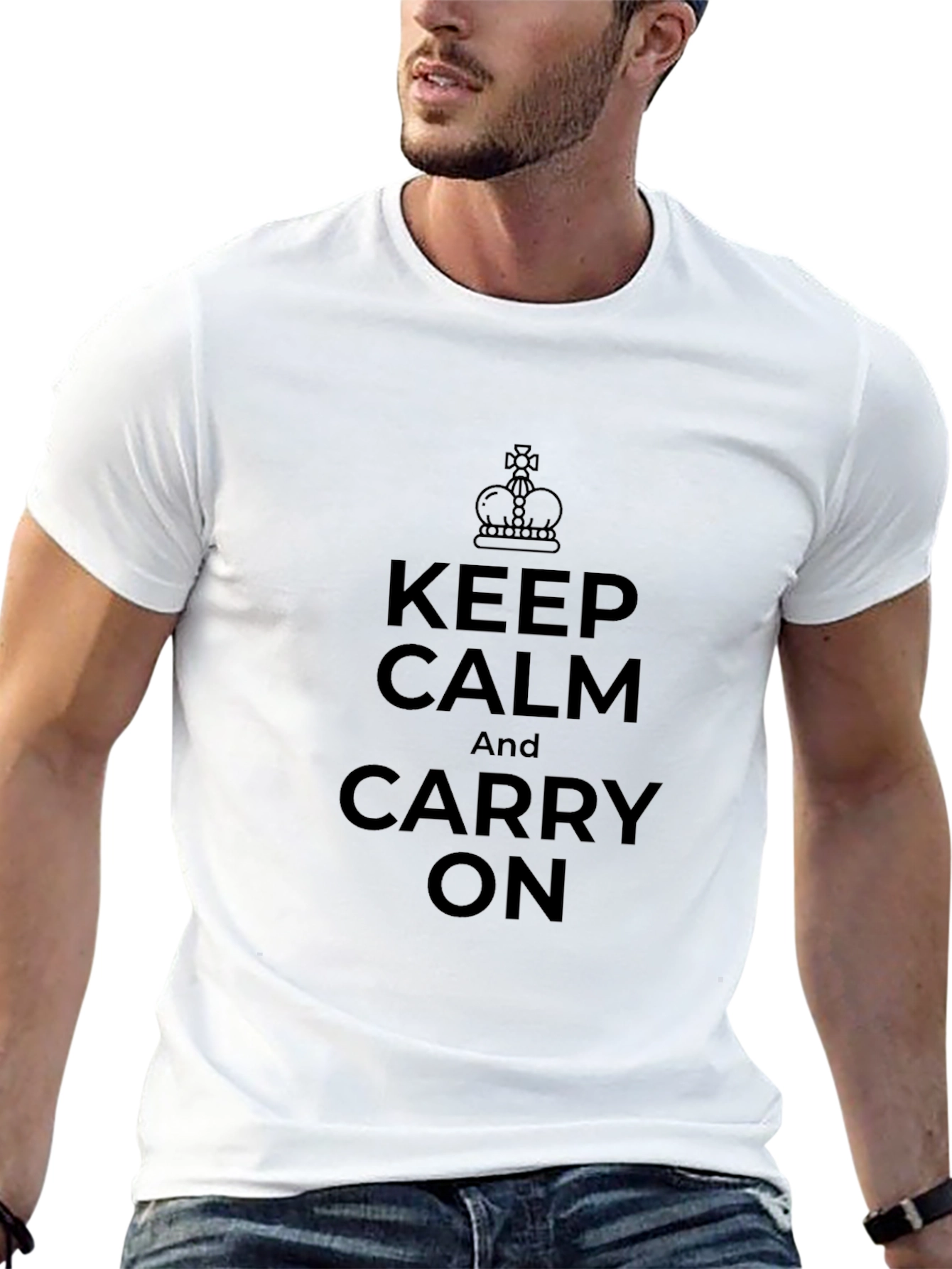 Keep Calm And Carry On Black T-Shirt