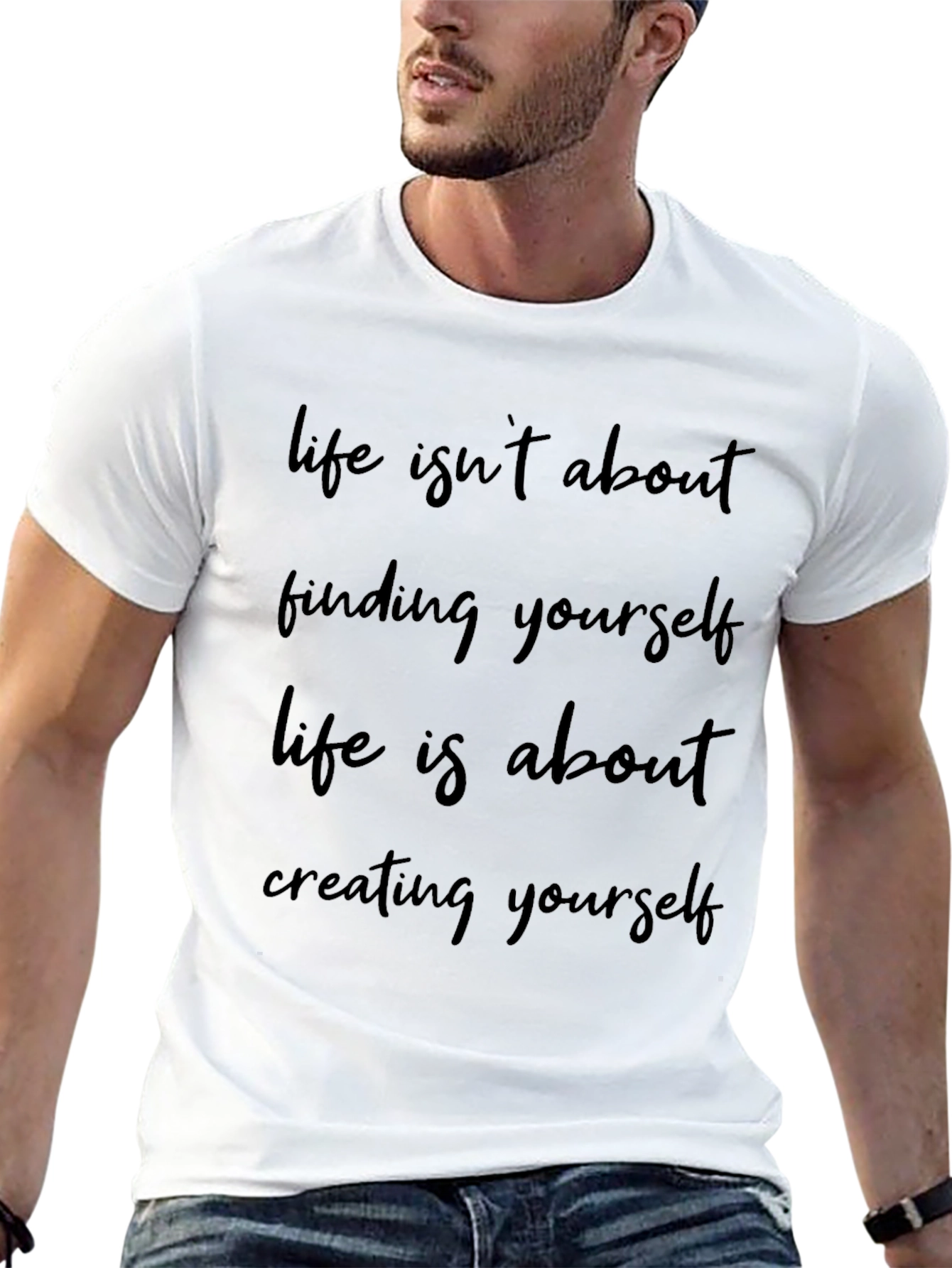 Life Quote Graphic Print Black T-Shirt