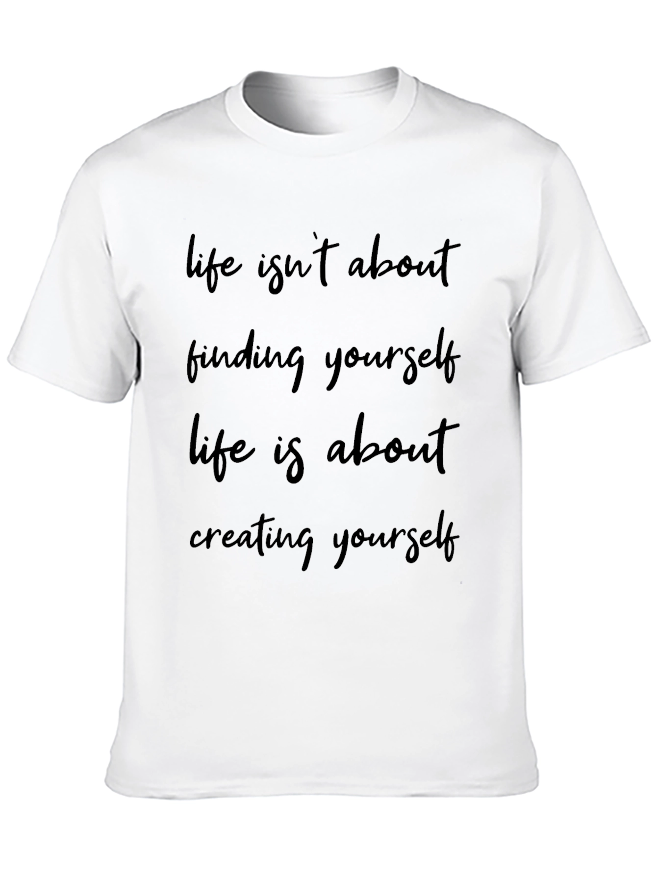 Life Quote Graphic Print Black T-Shirt