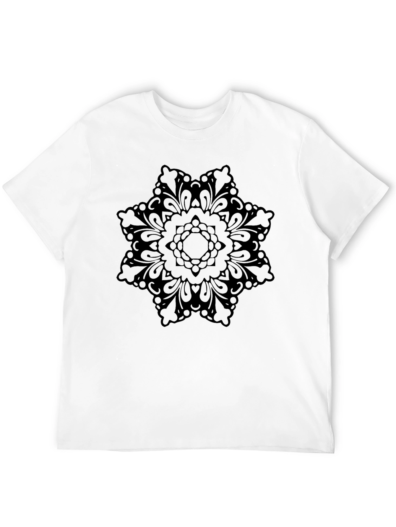 Black Mandala Graphic T-Shirt - Casual Style