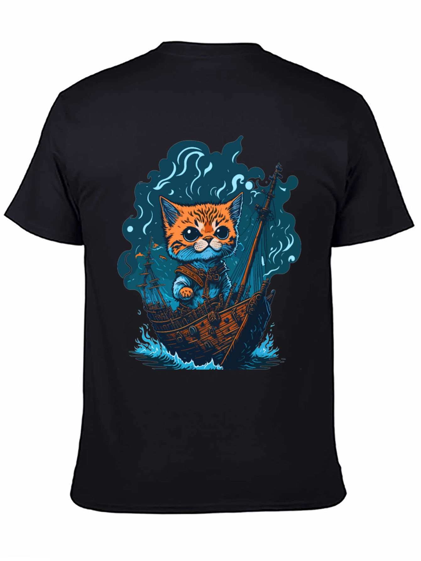 Cat Pirate Ship T-Shirt: Sea Adventure Tee