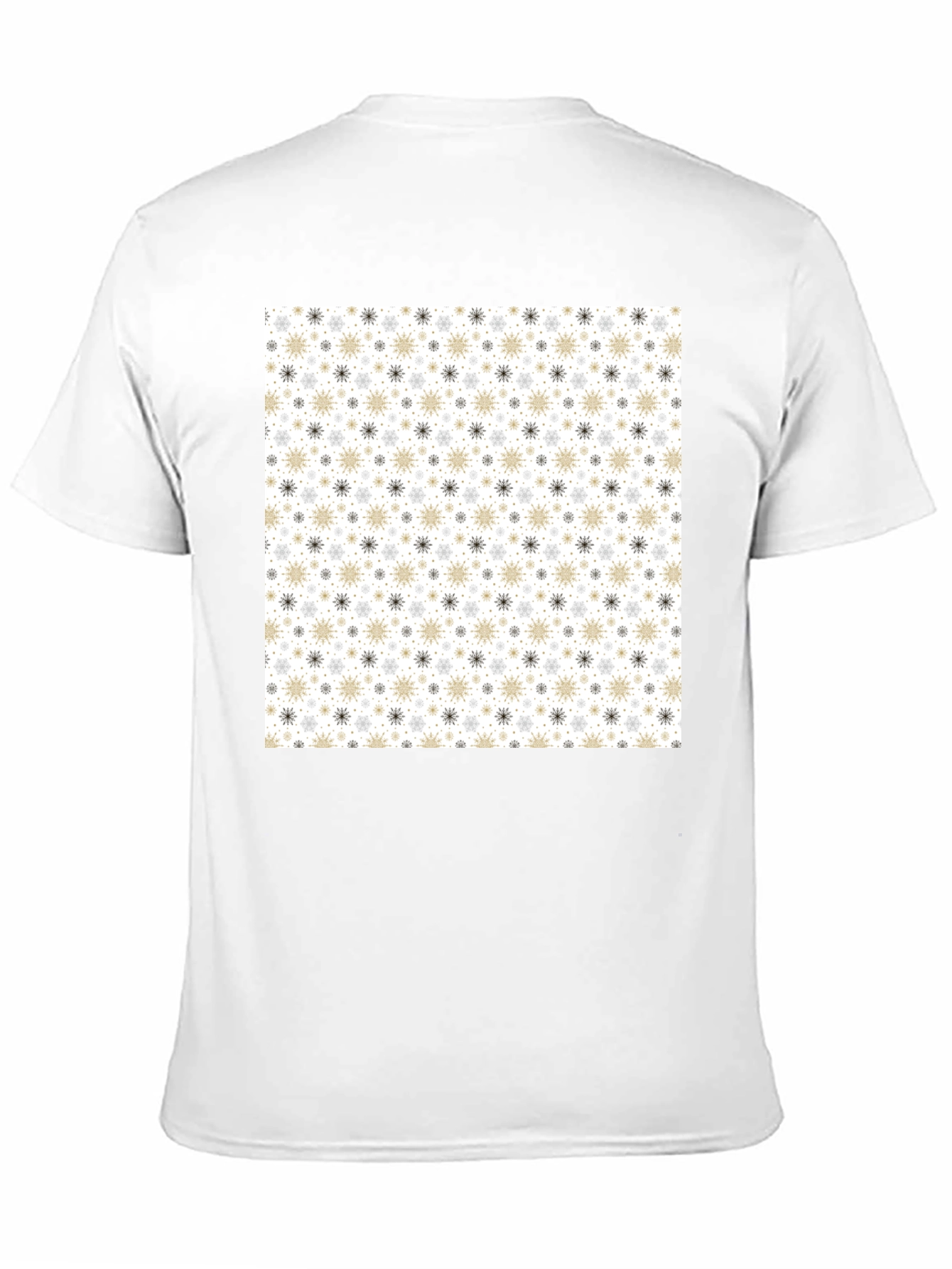 Snowflake Pattern Black T-Shirt