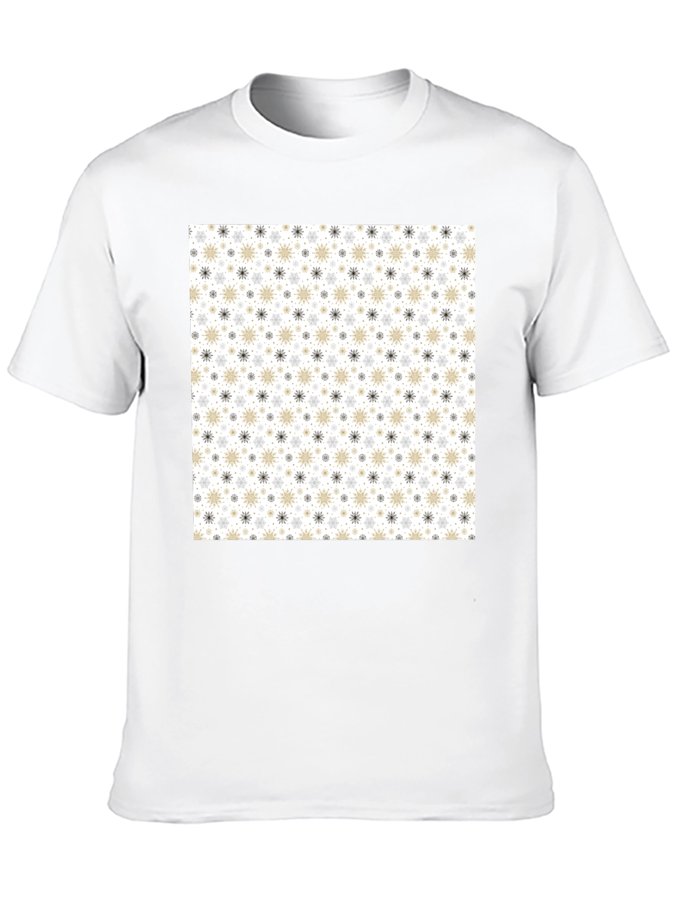 Snowflake Pattern Black T-Shirt