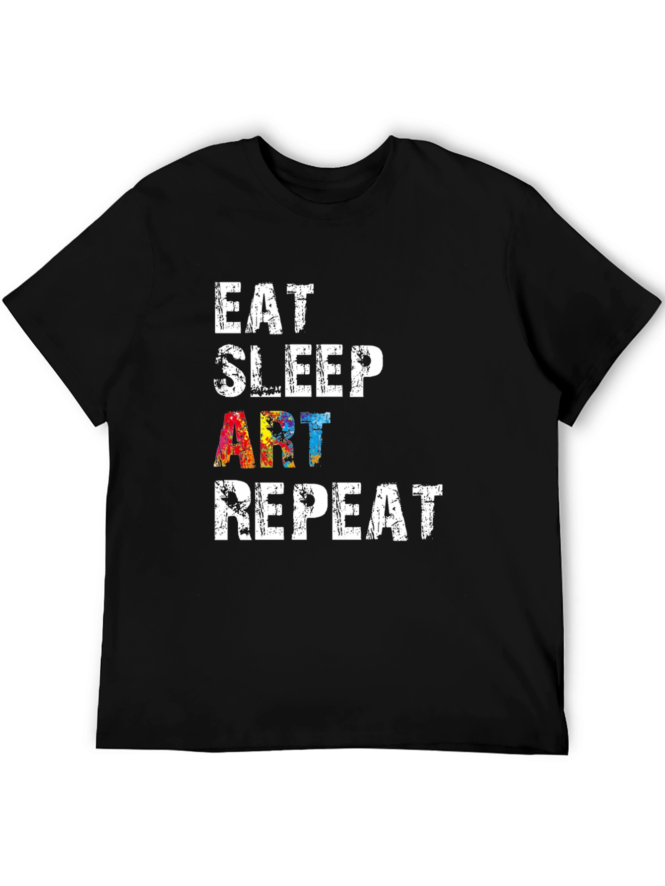 Eat Sleep Art Repeat Black Graphic T-Shirt
