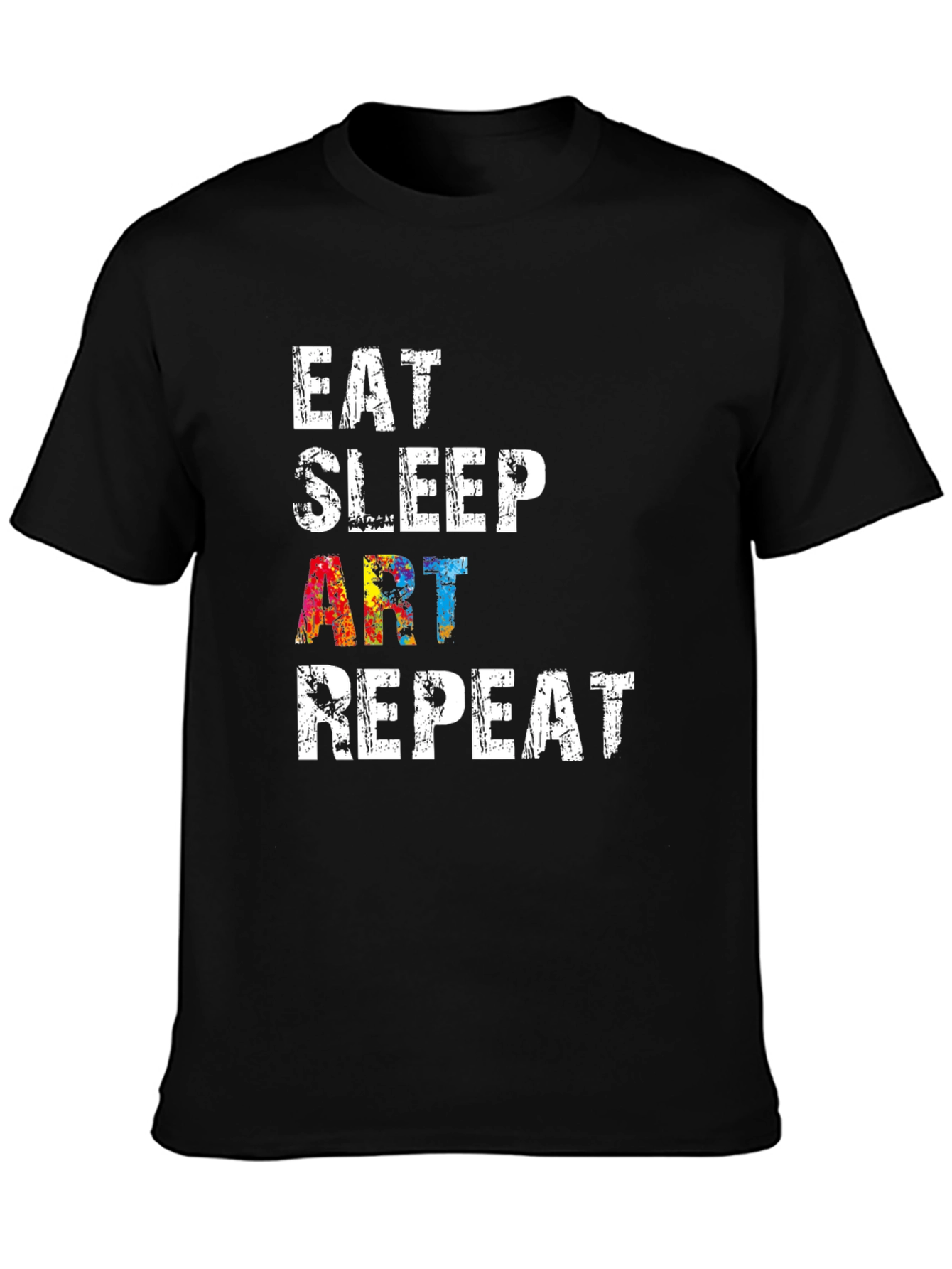 Eat Sleep Art Repeat Black Graphic T-Shirt