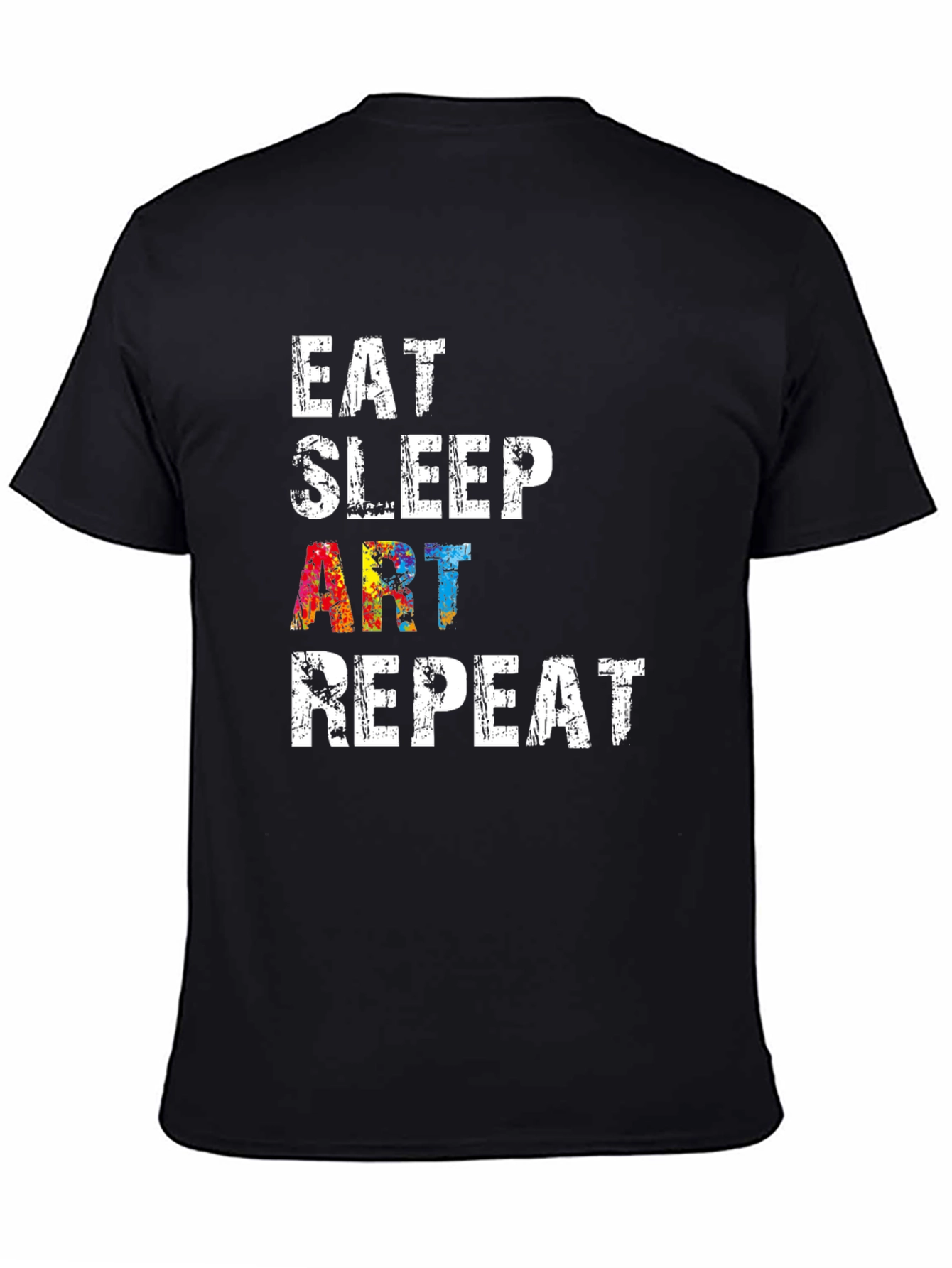 Eat Sleep Art Repeat Black Graphic T-Shirt
