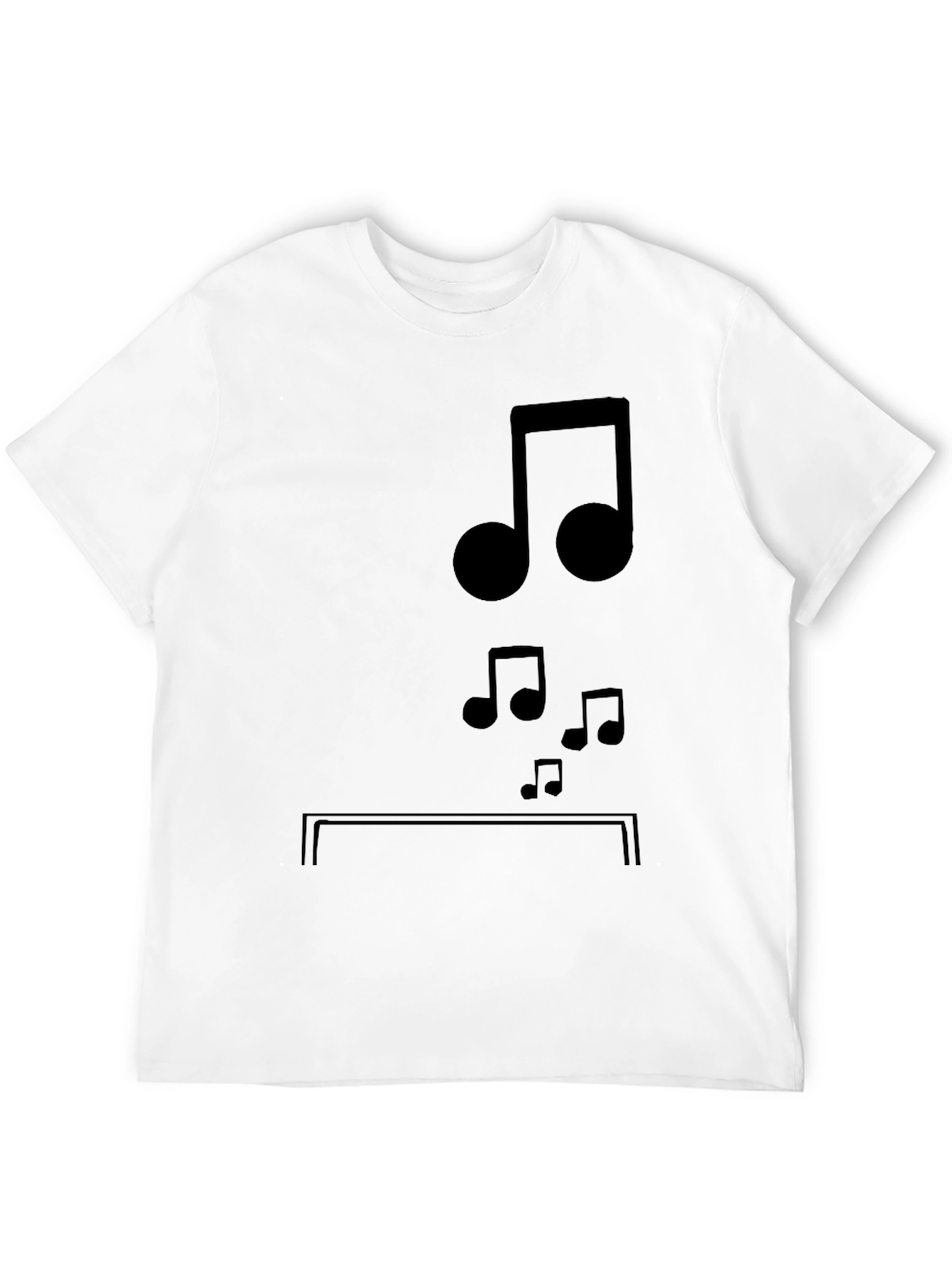 Musical Notes Graphic Tee - Black Cotton Comfort