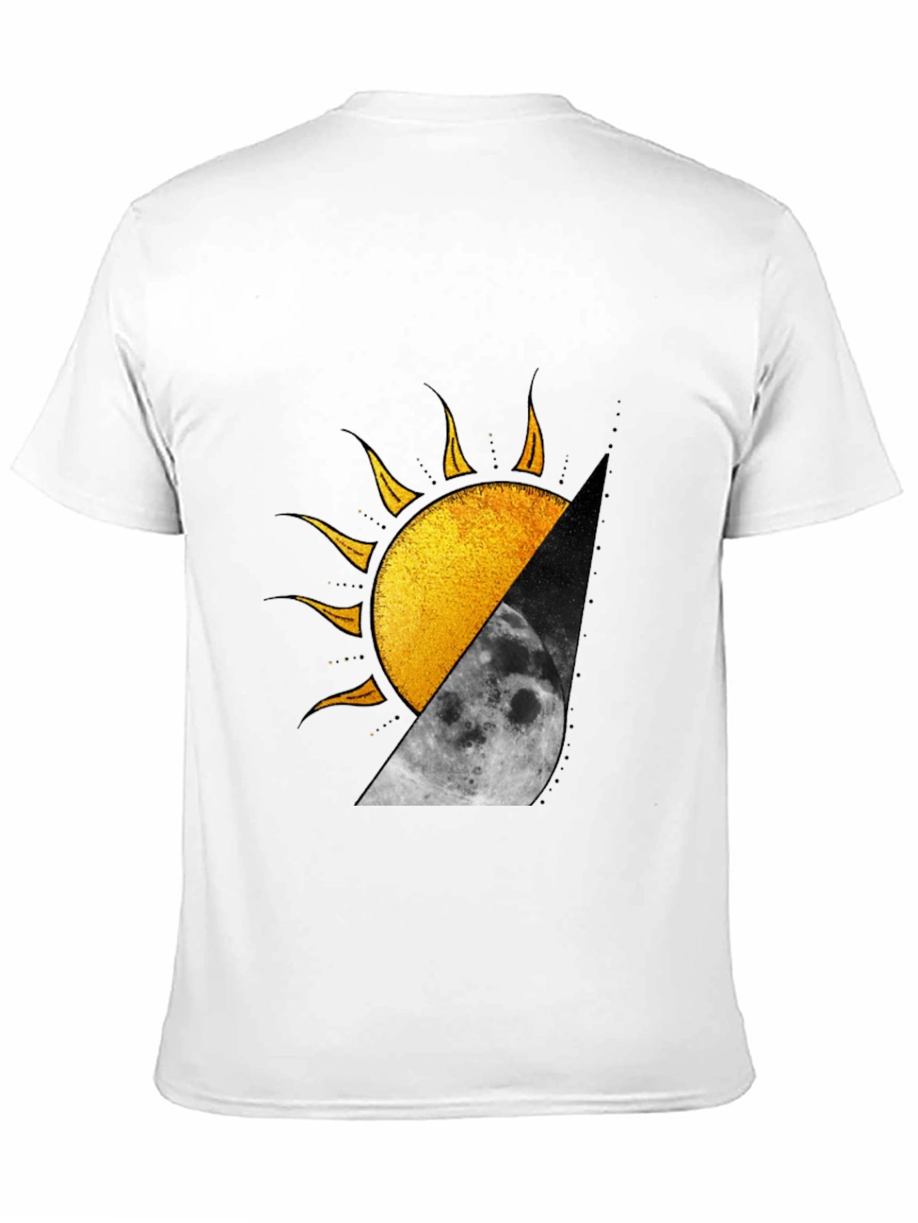 Sun and Moon Graphic Print Black T-Shirt