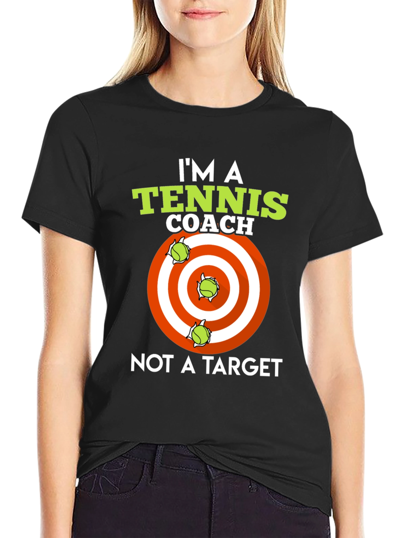 Tennis Coach T-Shirt: Im A Coach Not A Target