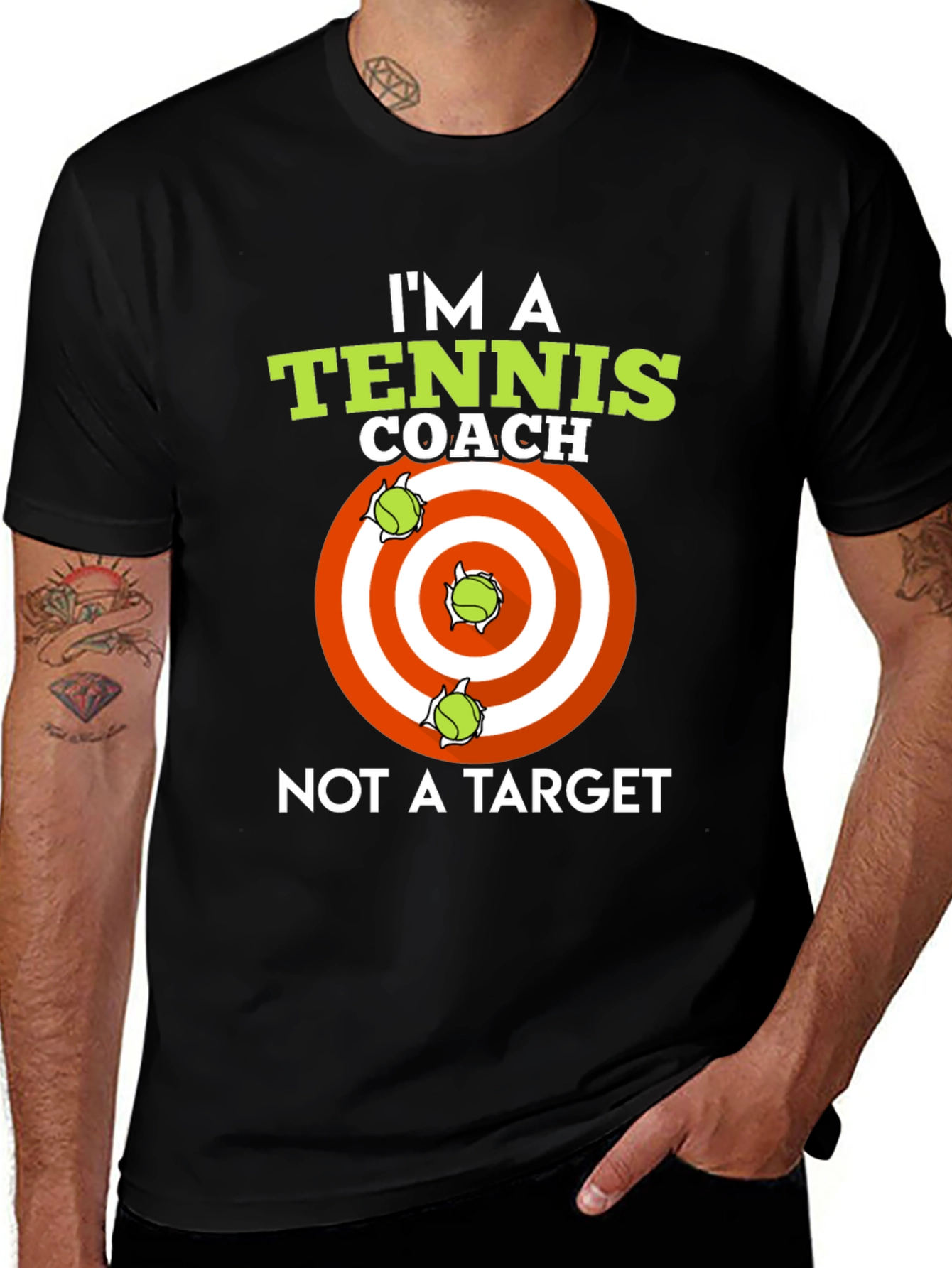 Tennis Coach T-Shirt: Im A Coach Not A Target