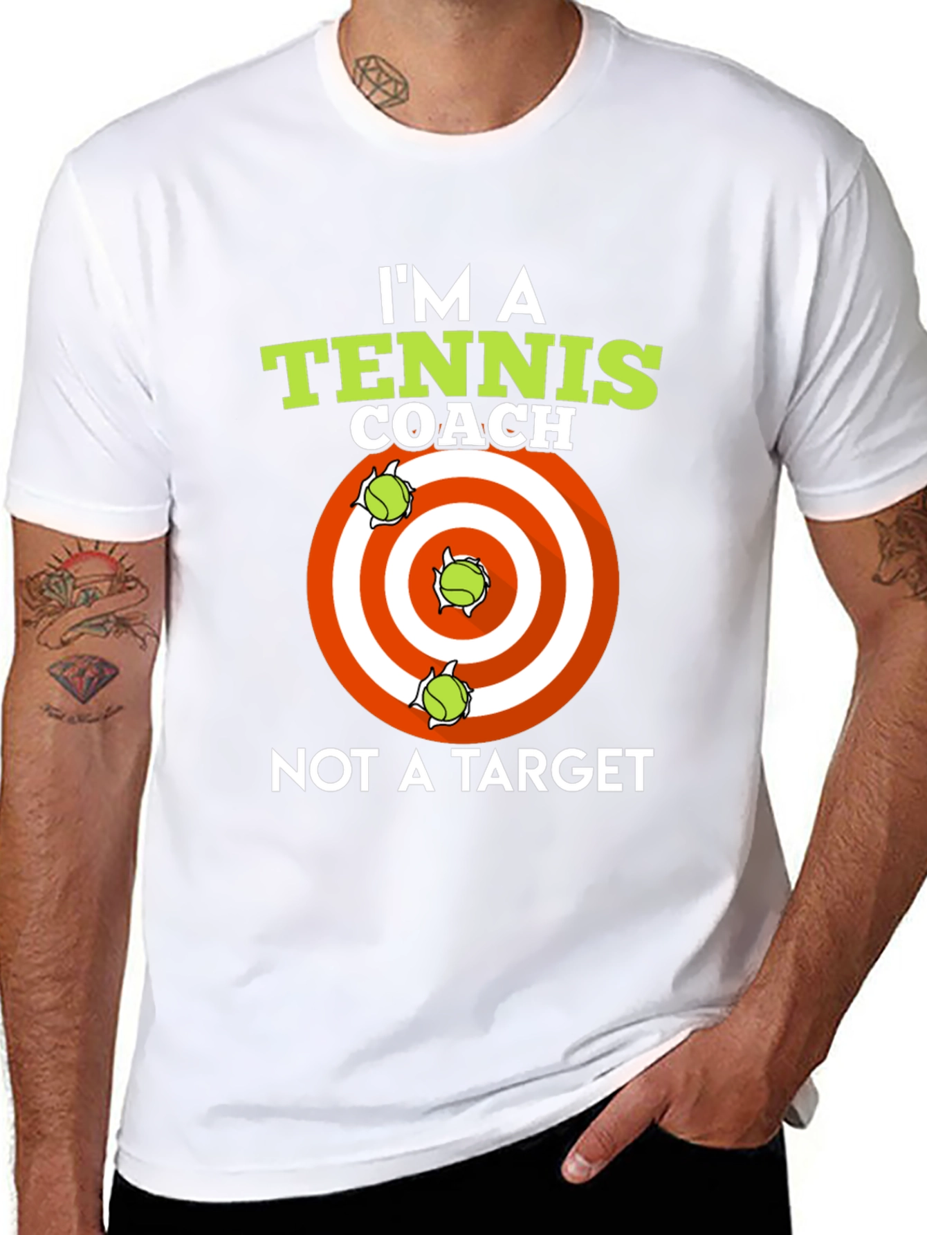 Tennis Coach T-Shirt: Im A Coach Not A Target