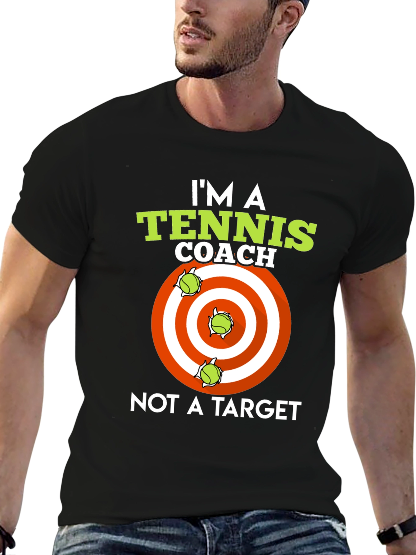 Tennis Coach T-Shirt: Im A Coach Not A Target