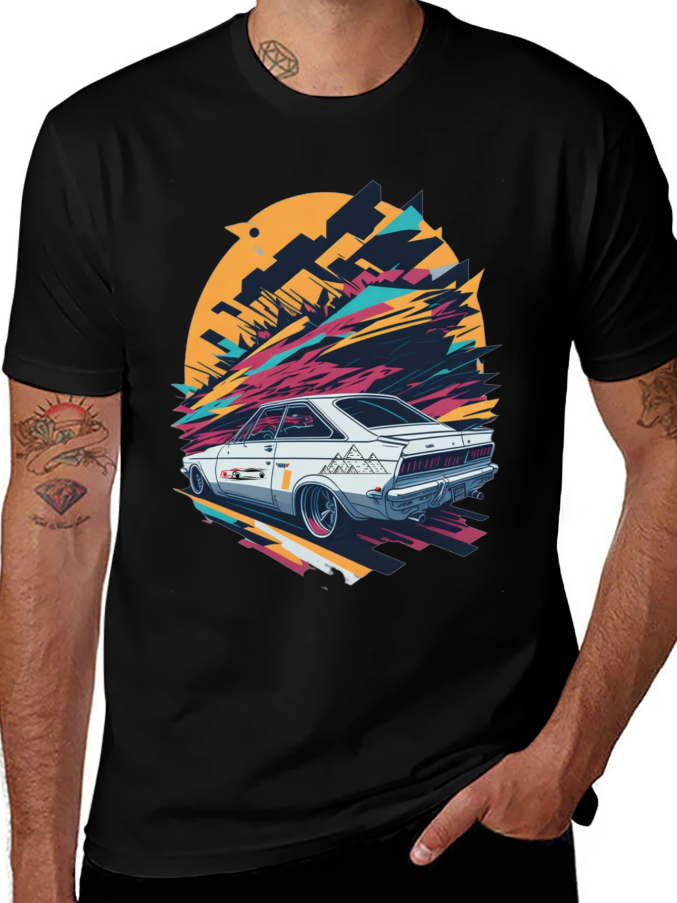 Retro Car Graphic T-Shirt - Cool Automotive Design