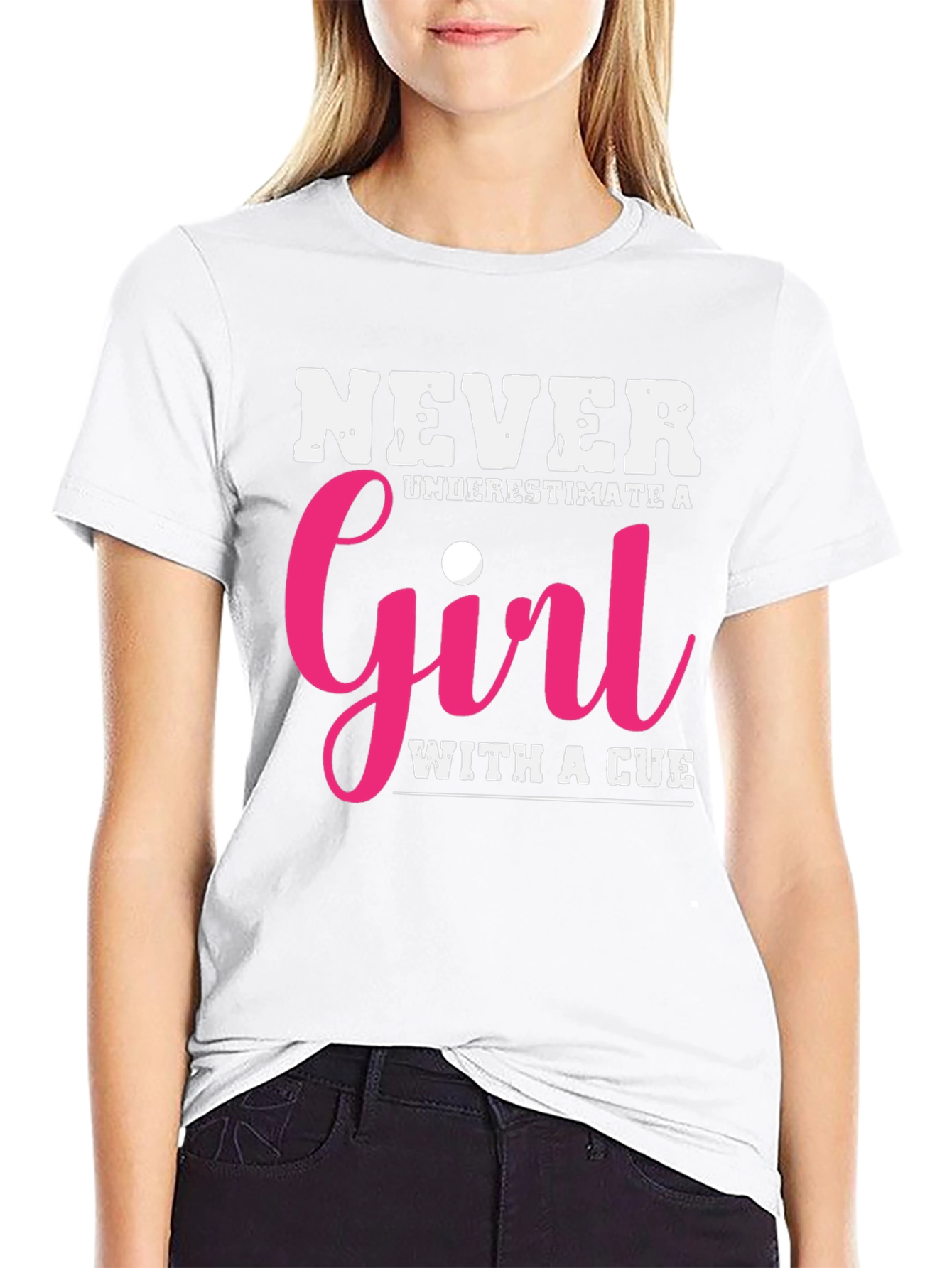 Never Underestimate a Girl with a Cue T-Shirt