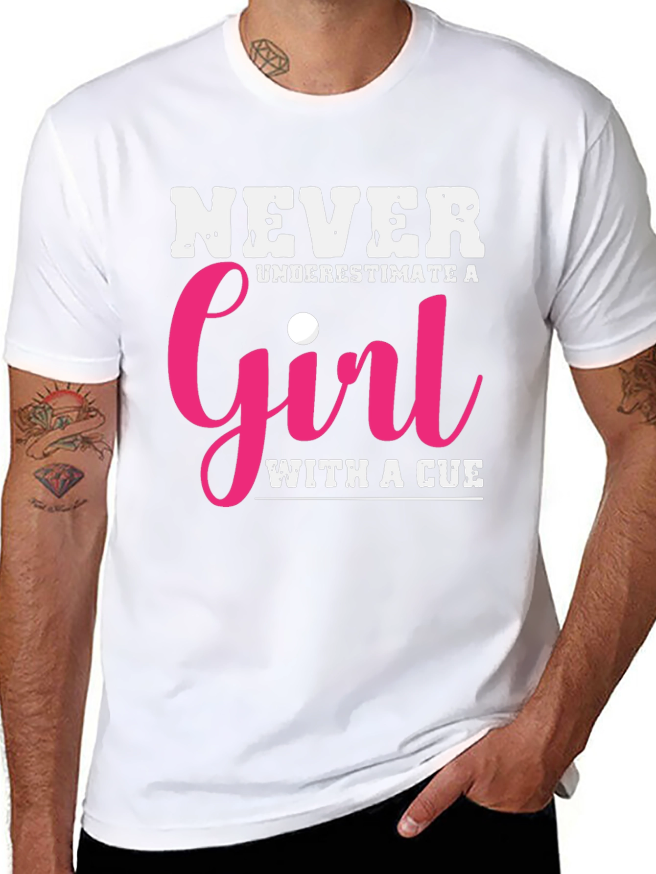 Never Underestimate a Girl with a Cue T-Shirt