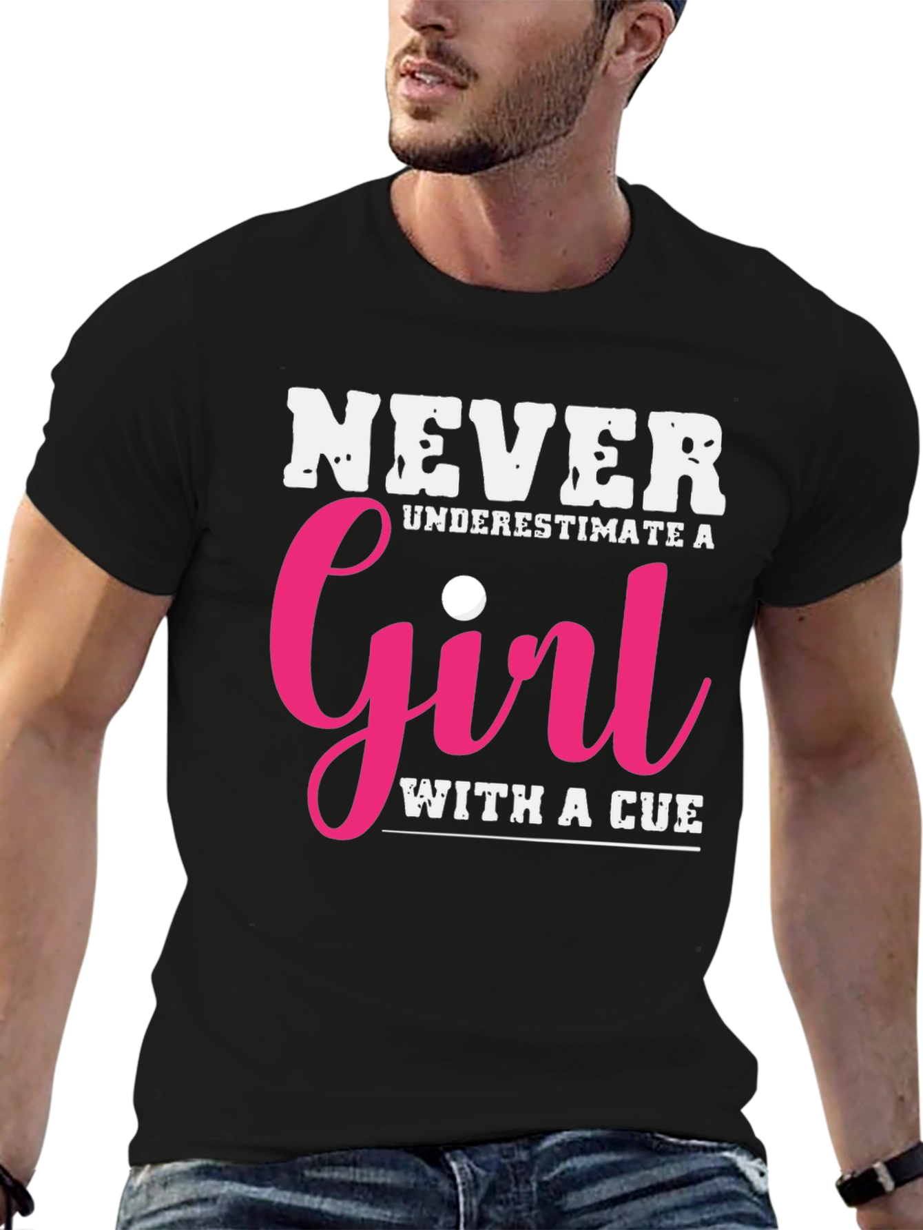 Never Underestimate a Girl with a Cue T-Shirt