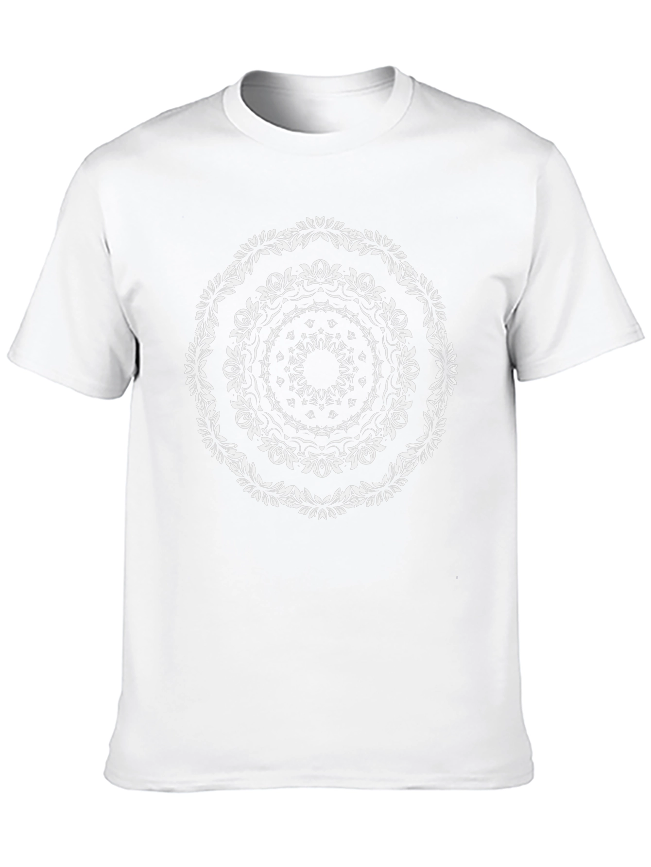 Floral Mandala Graphic Tee - Black Cotton