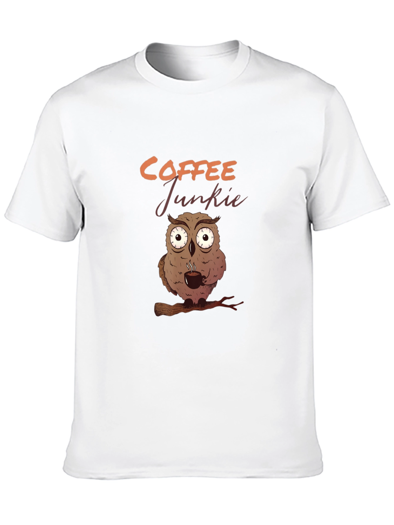 Coffee Junkie Owl Graphic Tee - Black T-Shirt
